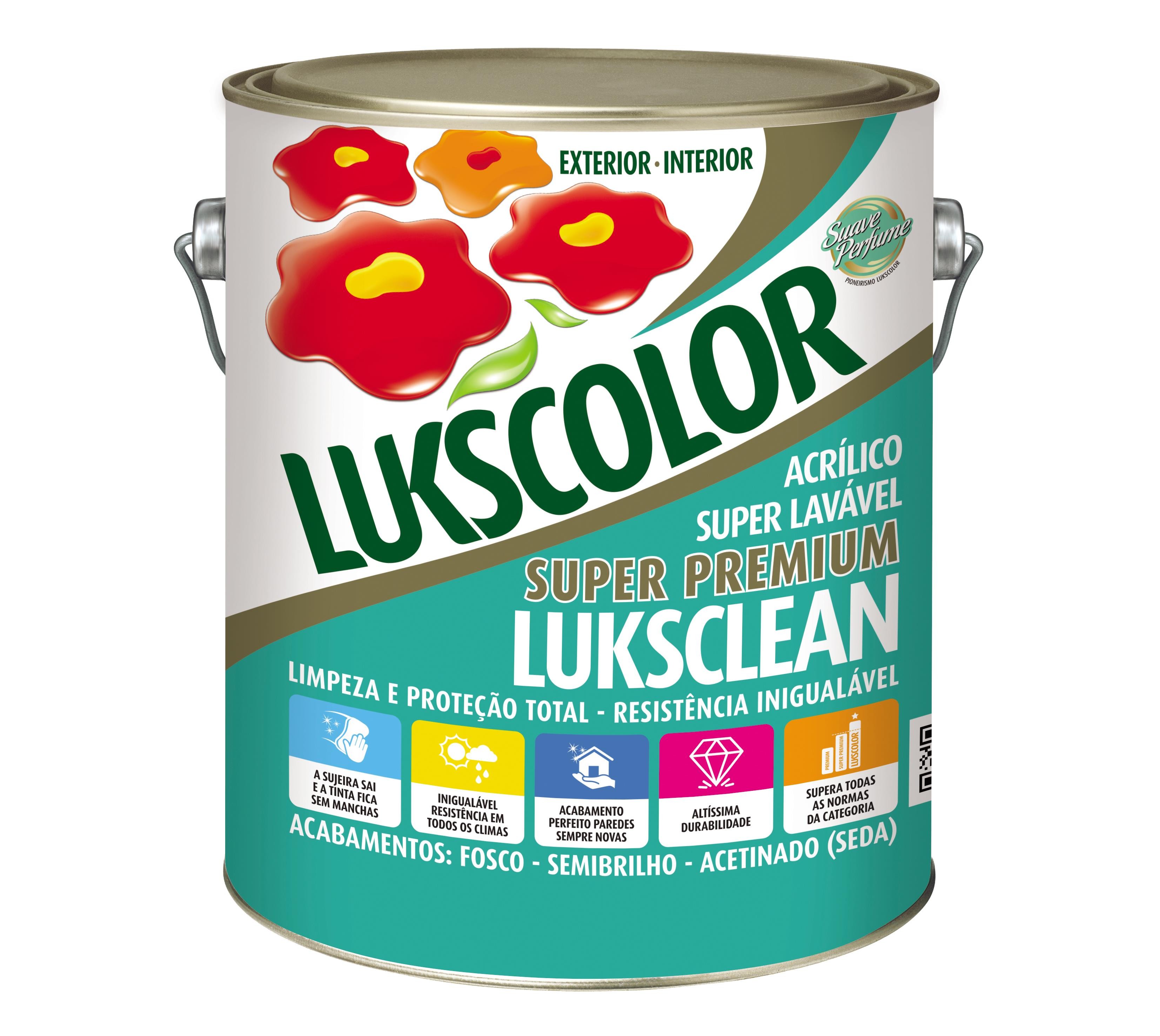 LUKSCLEAN ACRILICO SUPER LAVAVEL SEMI BRILHO BRANCO LUKS - 3,6 GL