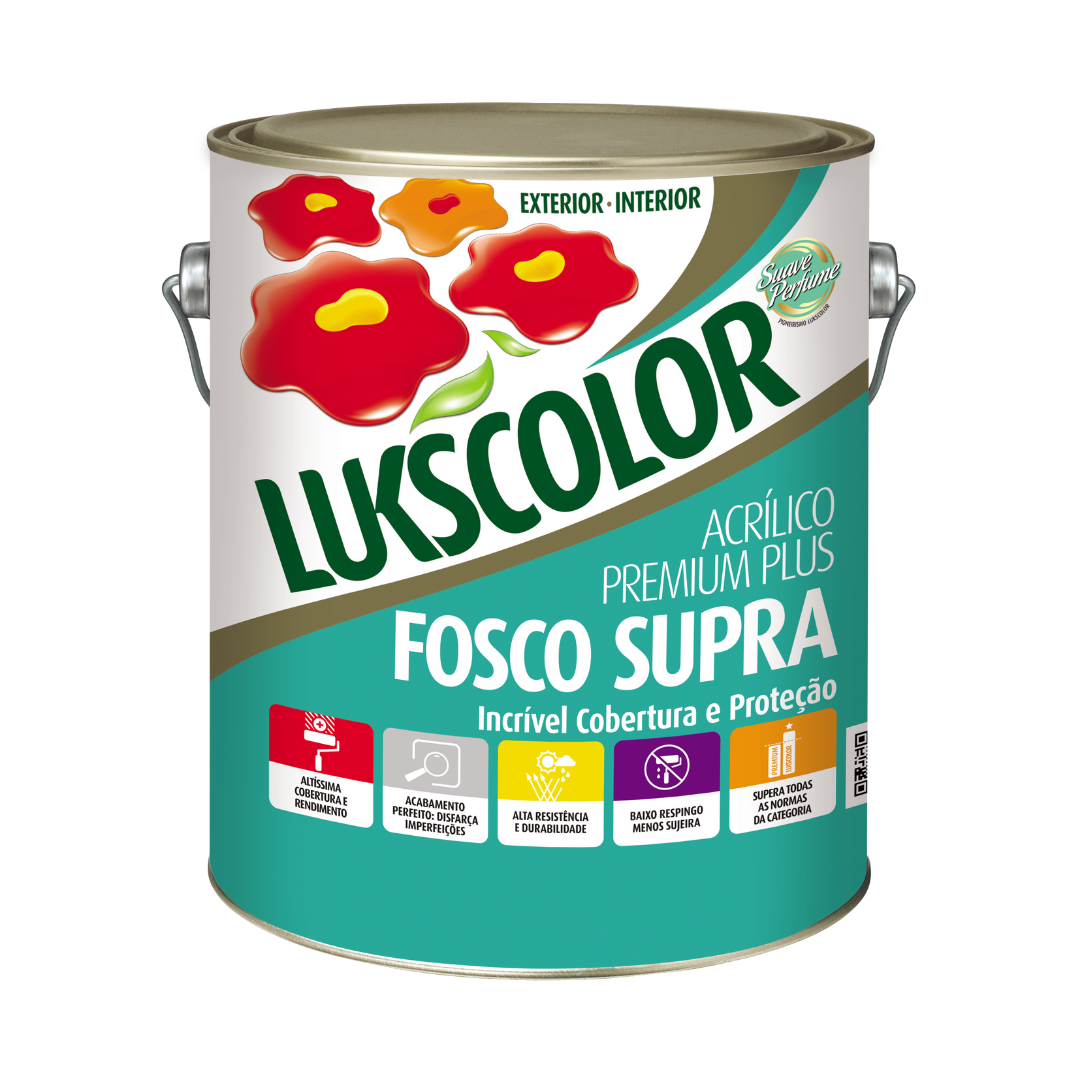 ACRILICO FOSCO SUPRA BRANCO LUKSCOLOR - 3,6 GL