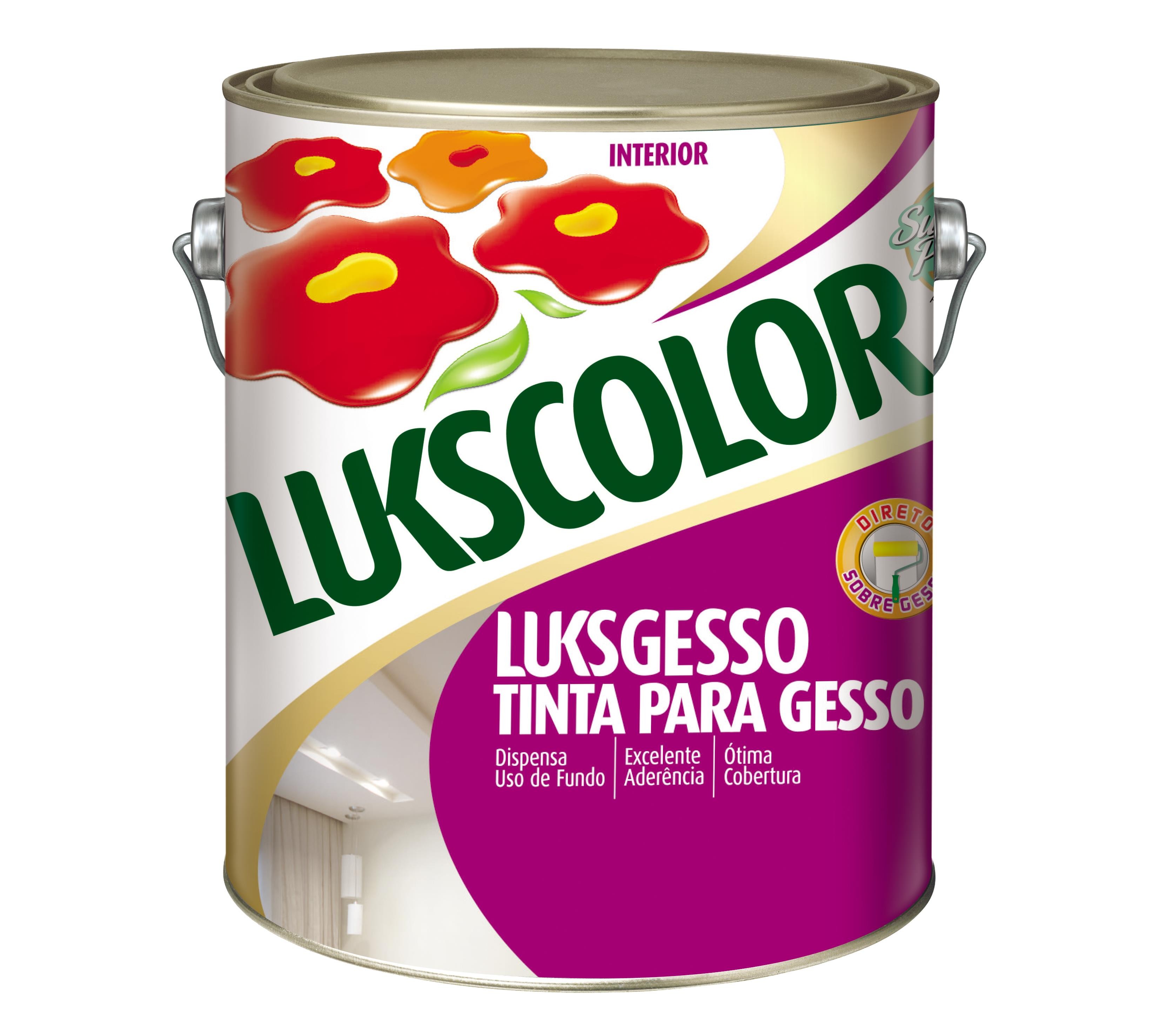 LUKSGESSO TINTA PARA GESSO BRANCO LUKSCOLOR - 3,6 GL