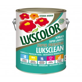 LUKSCLEAN ACRILICO SUPER LAVAVEL SEMI BRILHO BRANCO LUKS - 3,6 GL